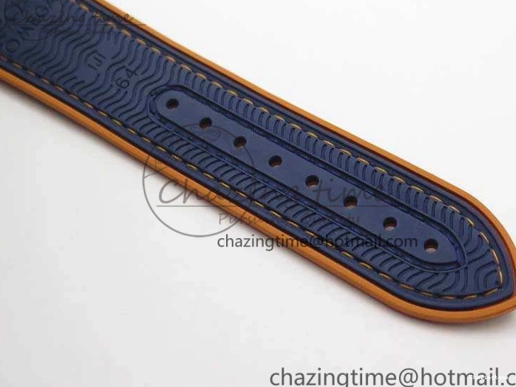 0818 FreshLook Planet Ocean 45mm GMT Blue DLC Black OMF Best Edition Blue Dial On Blue Gummy Strap A 8123